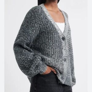 Treasure & bond V-Neck Knit Cardigan Sweater - Gray